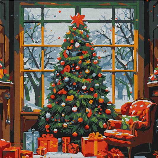 Paint by Numbers Kit Christmas Tree And Christmas Gifts