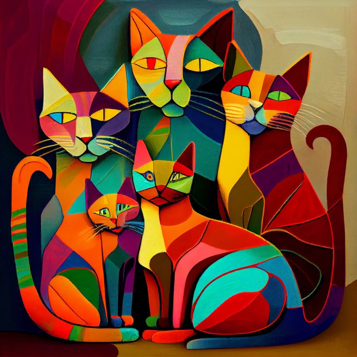 Paint by Numbers Kit Abstract Cat