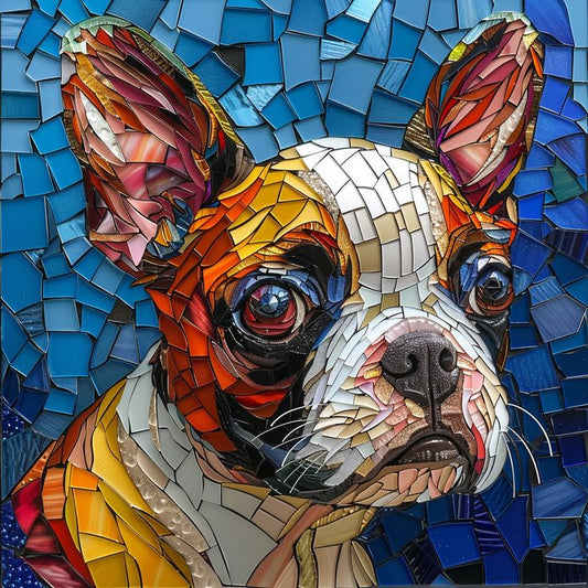 Paint by Numbers Kit Stained Glass Style Puppy