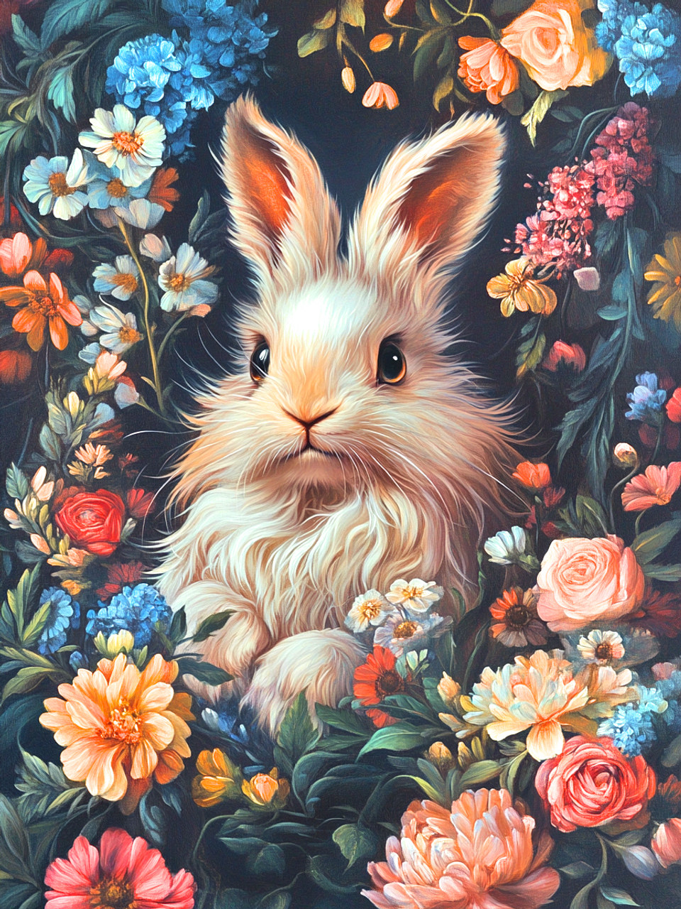 Paint by Numbers Kit Rabbit In The Flowers