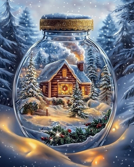 Paint by Numbers Kit Fantasy Christmas Glass Bottle