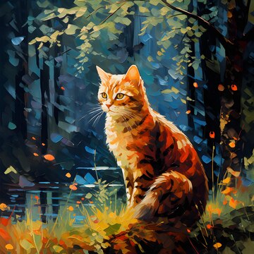 Paint by Numbers Kit Cat In The Woods