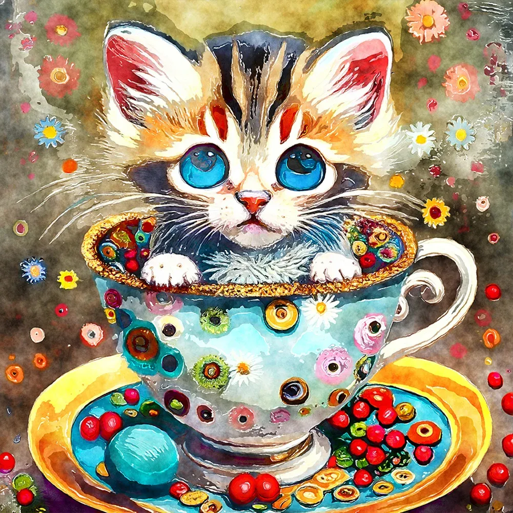 Paint by Numbers Kit Cat In The Cup