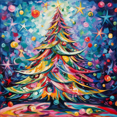 Paint by Numbers Kit Colorful Christmas tree