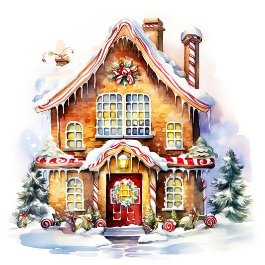 Paint by Numbers Kit Christmas Fairy Tale House