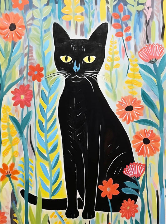 Paint by Numbers Kit Abstract Black Cat