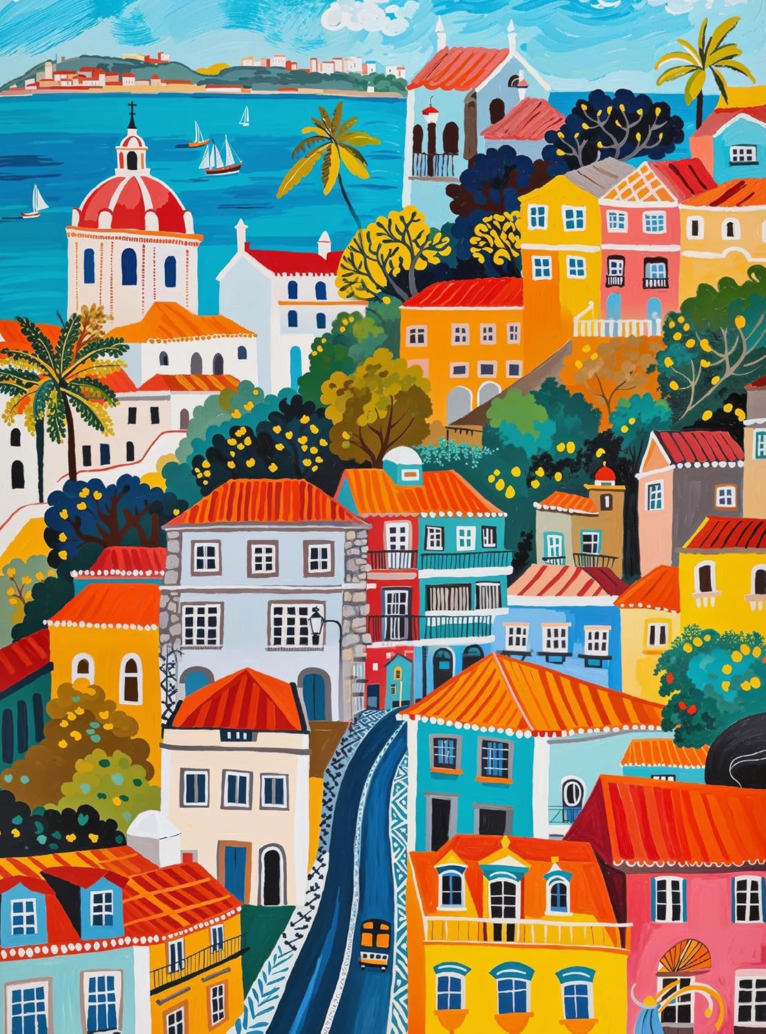 Paint by Numbers Kit Colorful Town