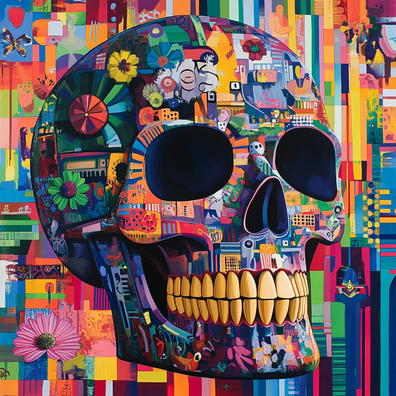 Paint by Numbers Kit Abstract Colorful Skull