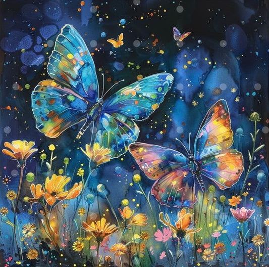 Paint by Numbers Kit Butterflies Among Flowers