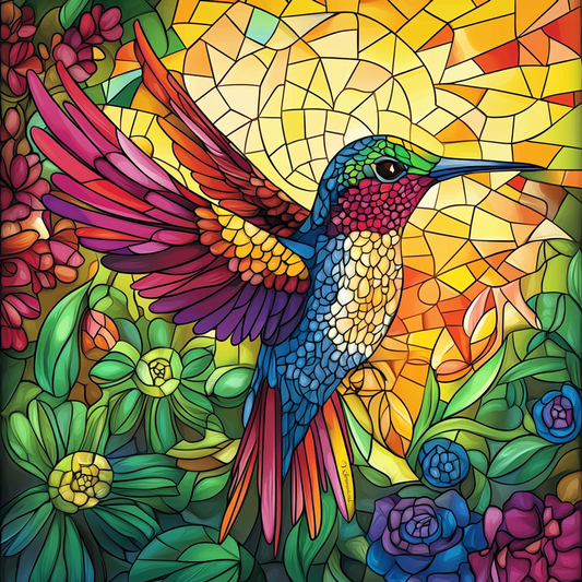 Paint by Numbers Kit Stained Glass Style Bird