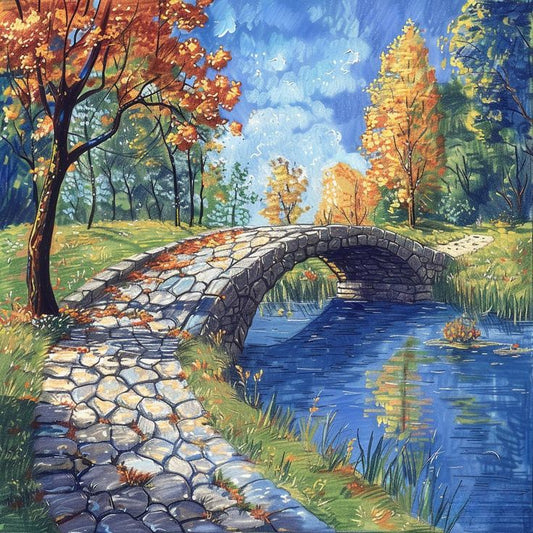 Paint by Numbers Kit Bridge Scenery