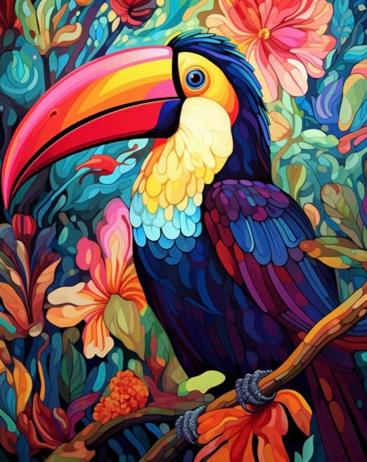 Paint by Numbers Kit Colored Bird