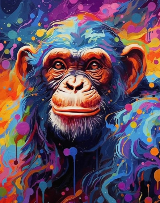 Paint by Numbers Kit Colored Gorilla