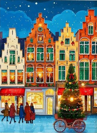 Paint by Numbers Kit Christmas Street Scene