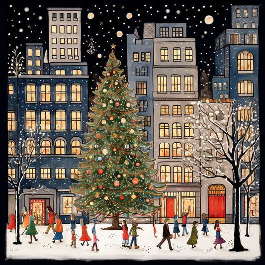 Paint by Numbers Kit Christmas Street Scene