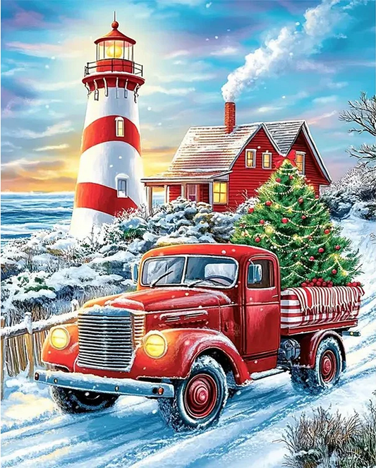 Paint by Numbers Kit Christmas Car