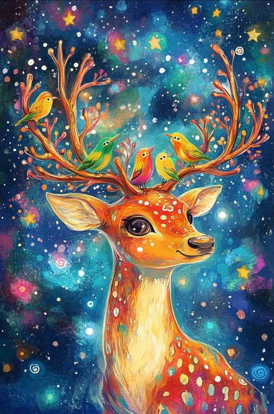 Paint by Numbers Kit Deer And Birds