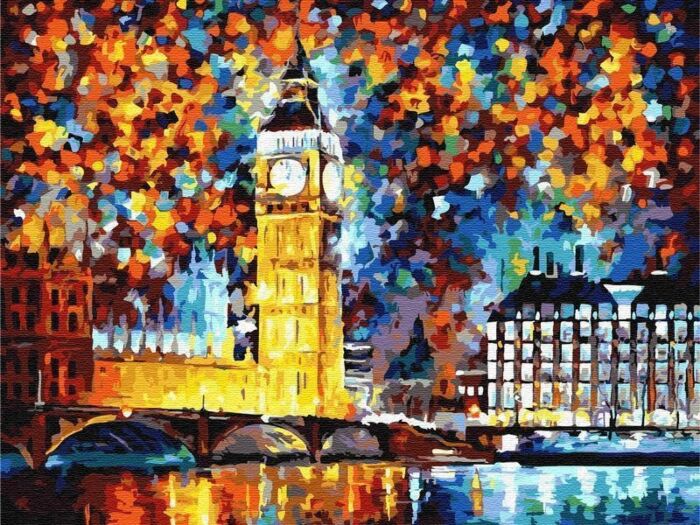 Paint by Numbers Kit Abstract Big Ben Landscape
