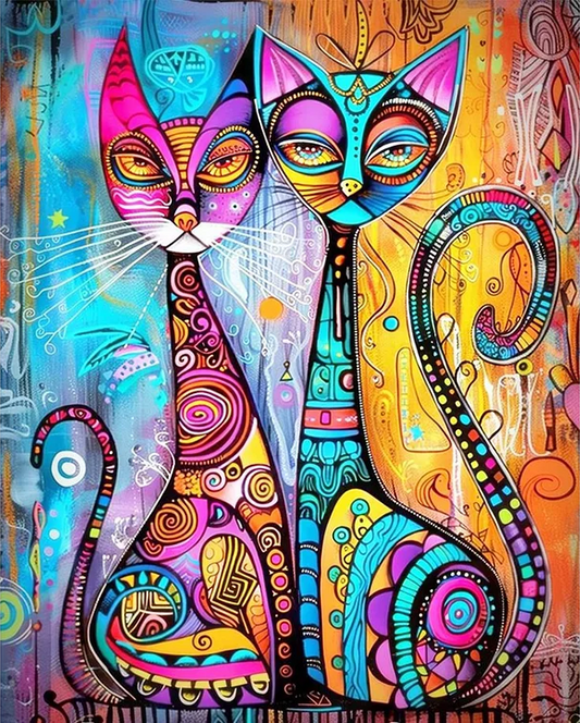 Paint by Numbers Kit Abstract Cat