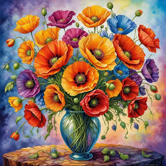 Paint by Numbers Kit Colored Flowers