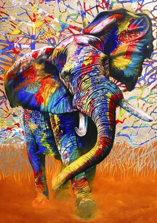 Paint by Numbers Kit Butterfly Abstract Colorful Elephant