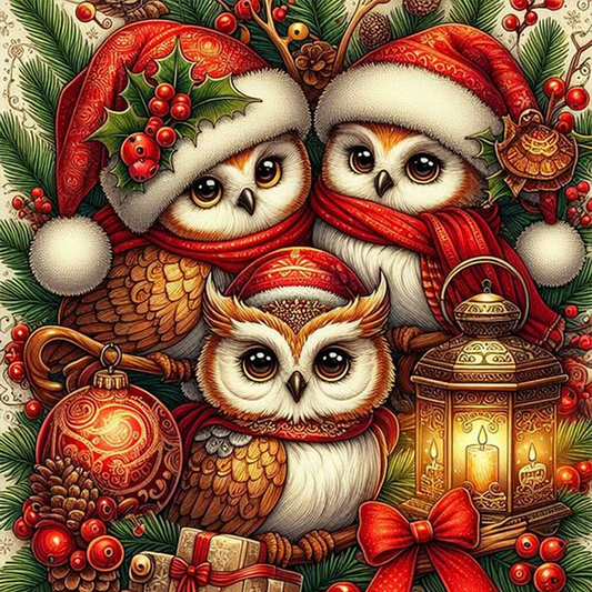 Paint by Numbers Kit Christmas Owl