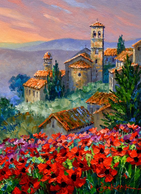 Paint by Numbers Kit Garden Town Scenery (48 colors)