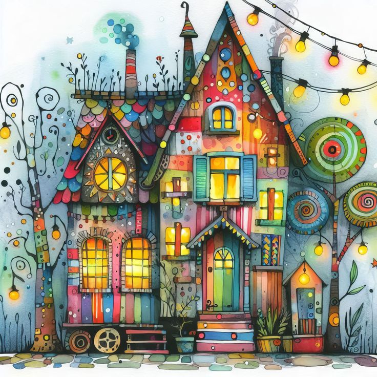 Paint by Numbers Kit Abstract Colorful House