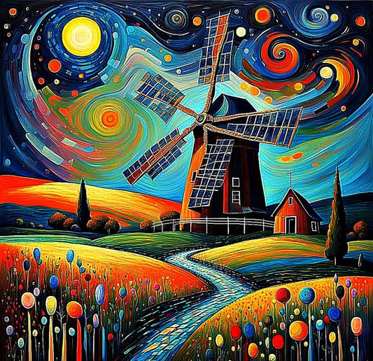 Paint by Numbers Kit Abstract Windmill