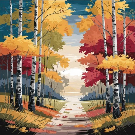 Paint by Numbers Kit Autumn Forest