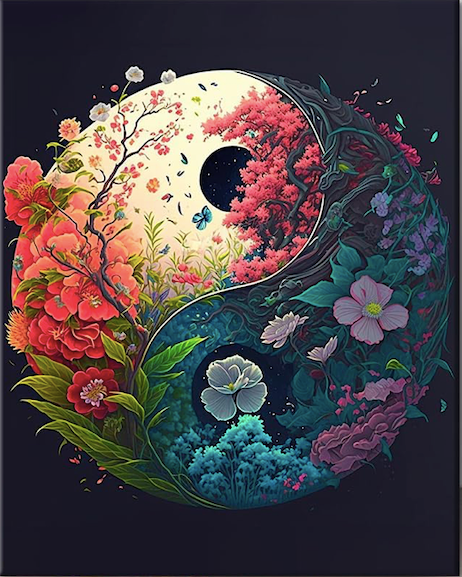 Paint by Numbers Kit Yin Yang Flower