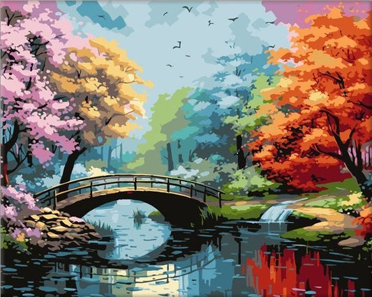 Paint by Numbers Kit Bridge Scenery