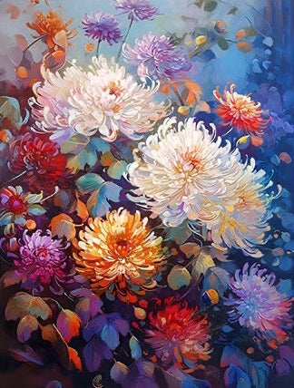 Paint by Numbers Kit Colorful Flowers
