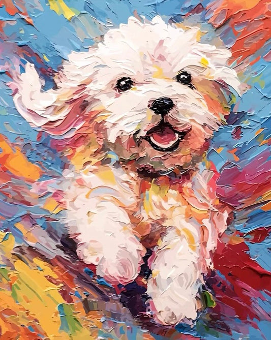 Paint by Numbers Kit Abstract Cute Puppy