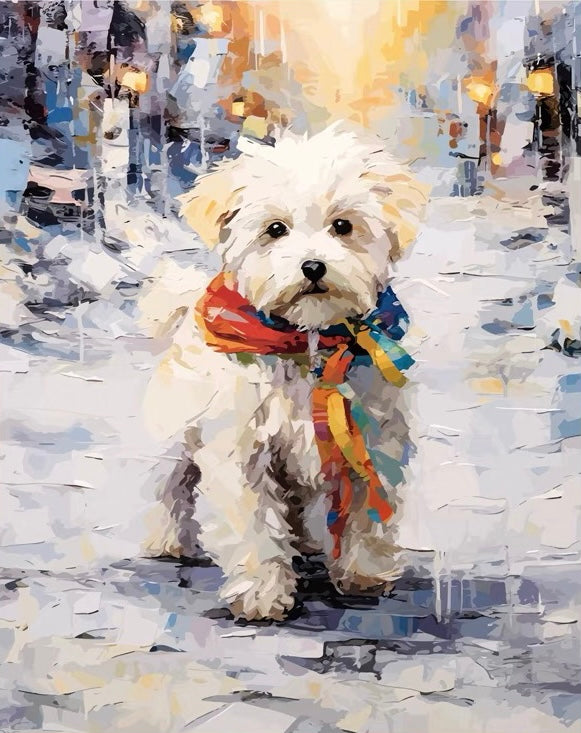 Paint by Numbers Kit Abstract Cute Puppy