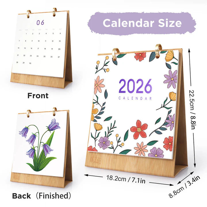 DIY Paint by Numbers Desk Calendar 2026 - Beautiful Plants