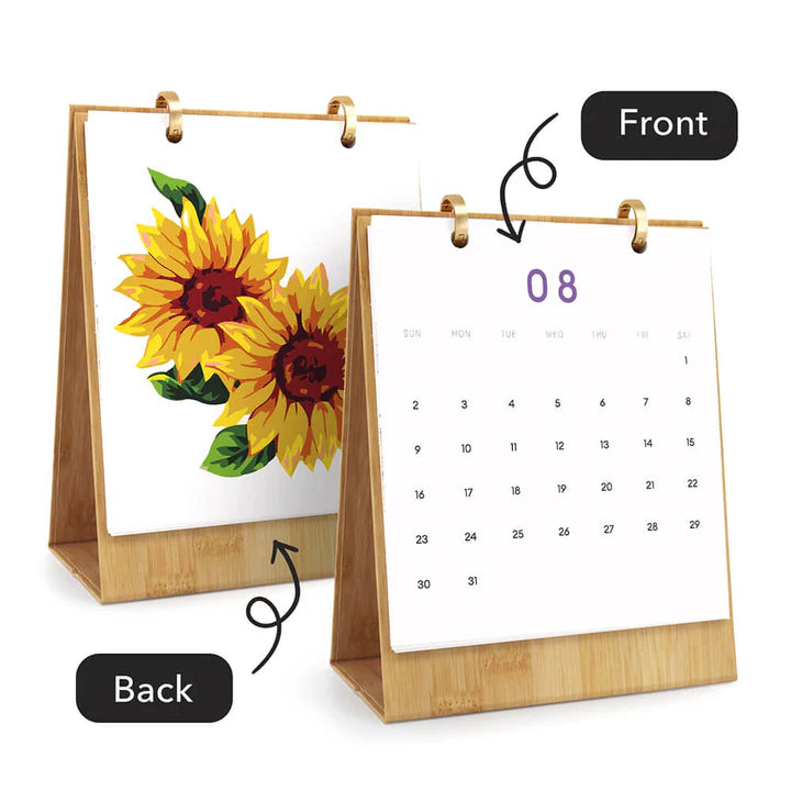 DIY Paint by Numbers Desk Calendar 2026 - Beautiful Plants