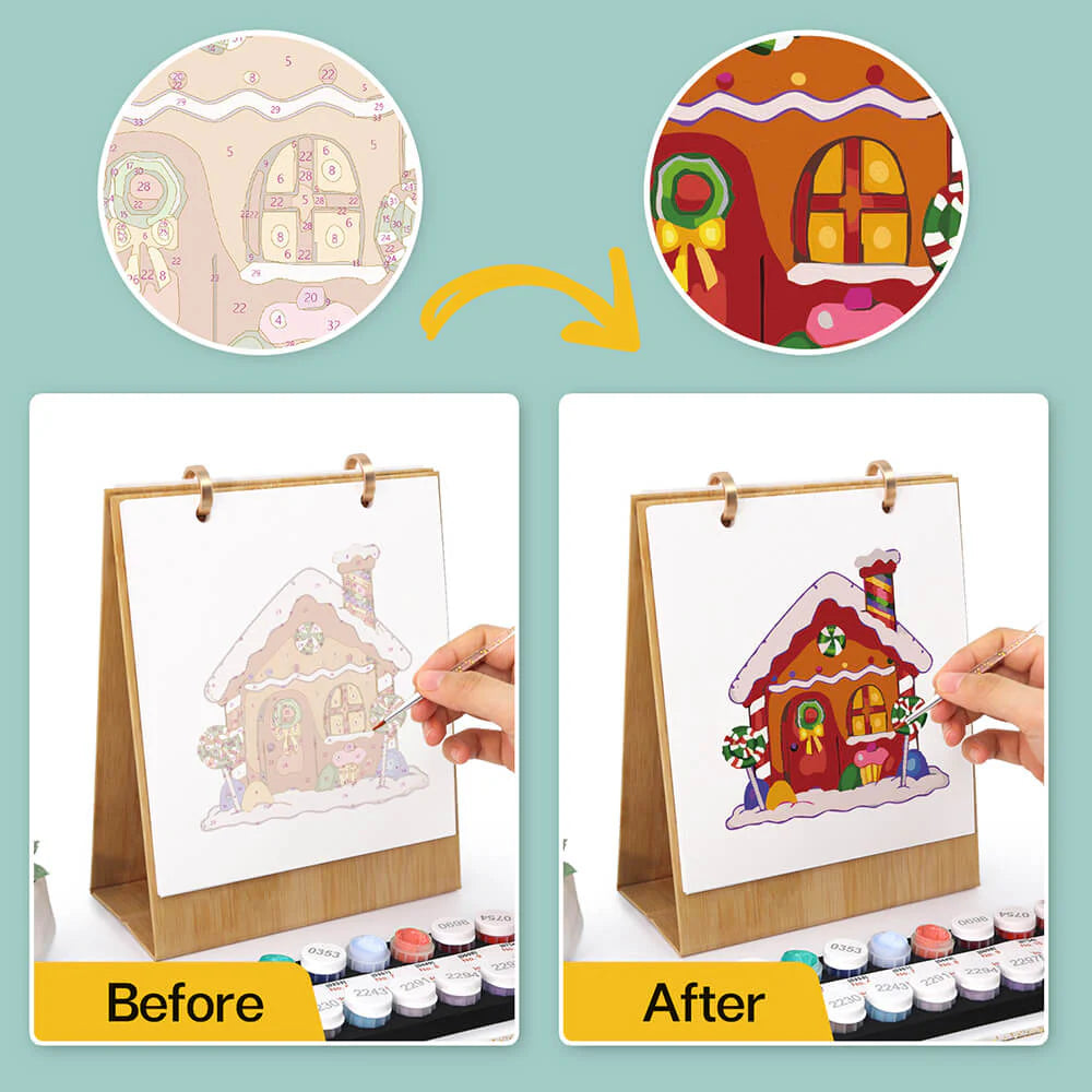 DIY Paint by Numbers Desk Calendar 2026 - Christmas