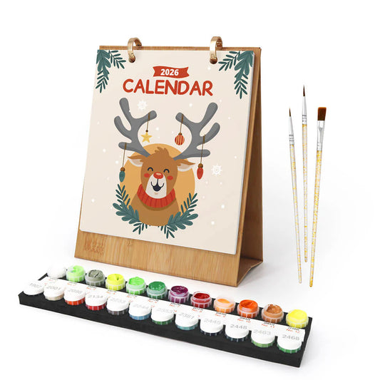 DIY Paint by Numbers Desk Calendar 2026 - Christmas