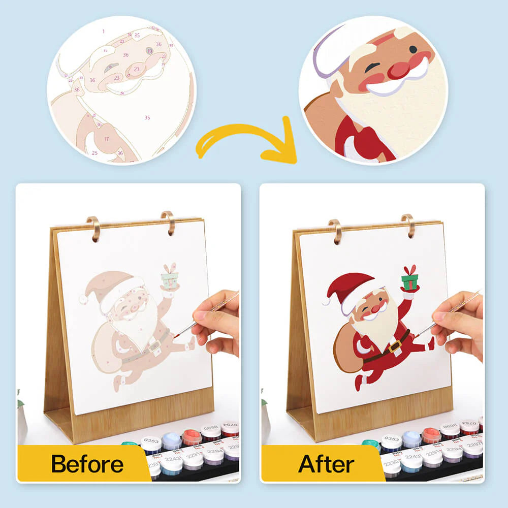 DIY Paint by Numbers Desk Calendar 2026 - Christmas