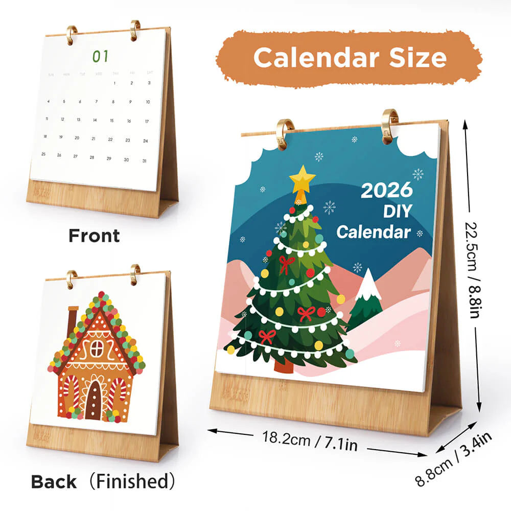 DIY Paint by Numbers Desk Calendar 2026 - Christmas