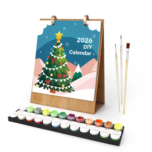 DIY Paint by Numbers Desk Calendar 2026 - Christmas