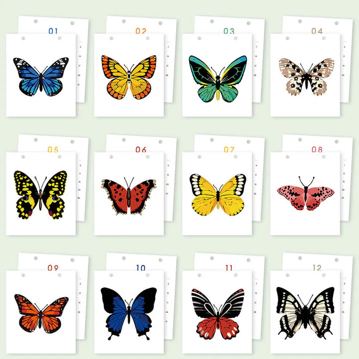 DIY Paint by Numbers Desk Calendar 2026 - Beautiful Butterflies