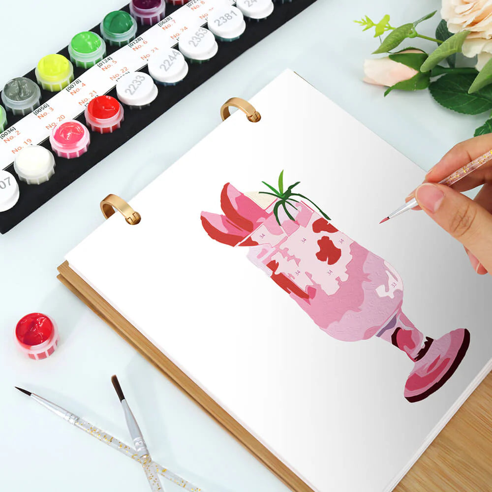 DIY Paint by Numbers Desk Calendar 2026 - Cocktail