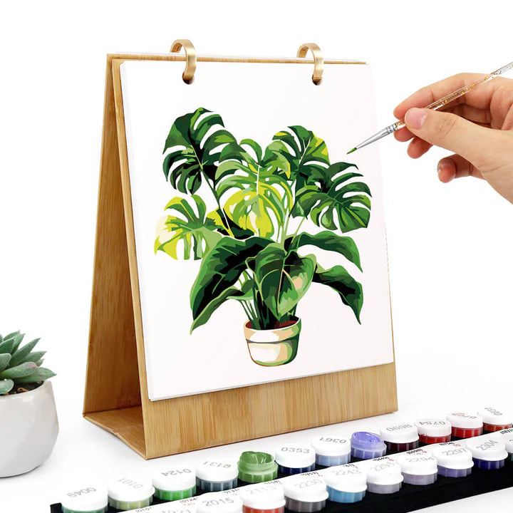 DIY Paint by Numbers Desk Calendar 2026 - Plants