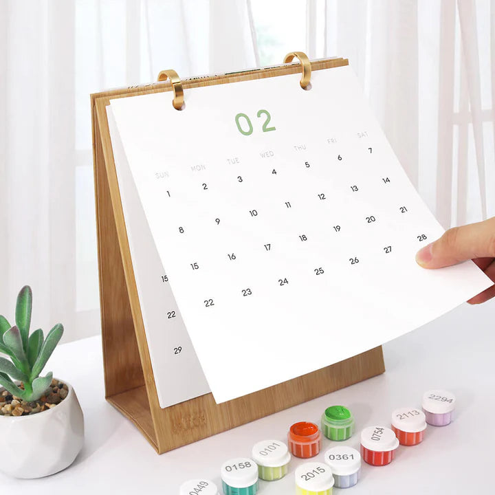 DIY Paint by Numbers Desk Calendar 2026 - Plants