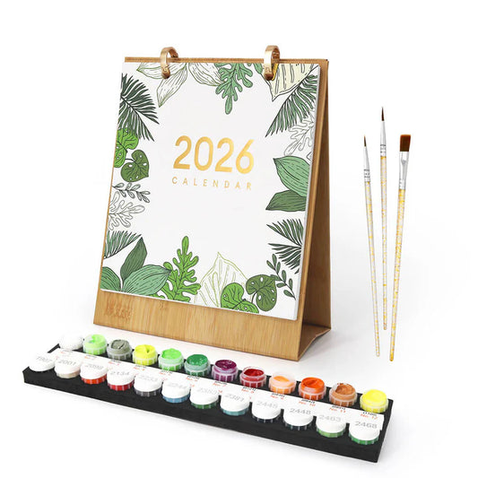DIY Paint by Numbers Desk Calendar 2026 - Plants