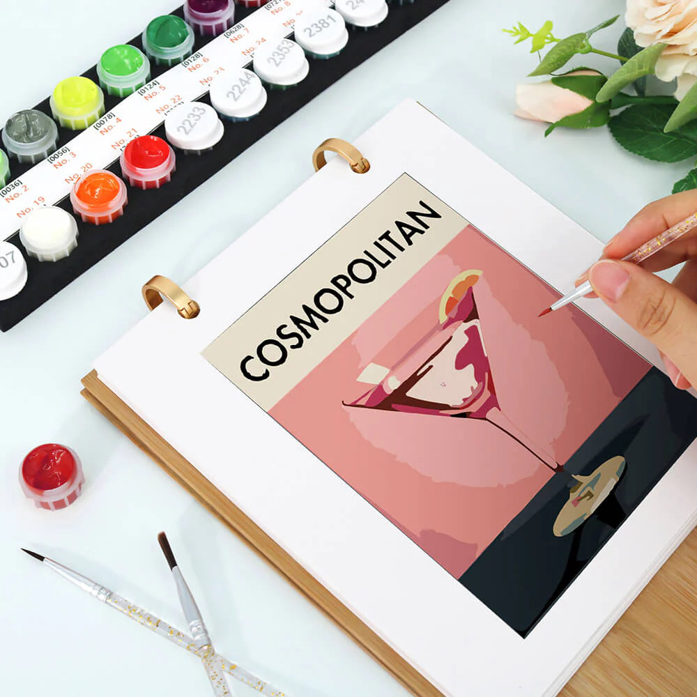 DIY Paint by Numbers Desk Calendar 2026 - Cocktail