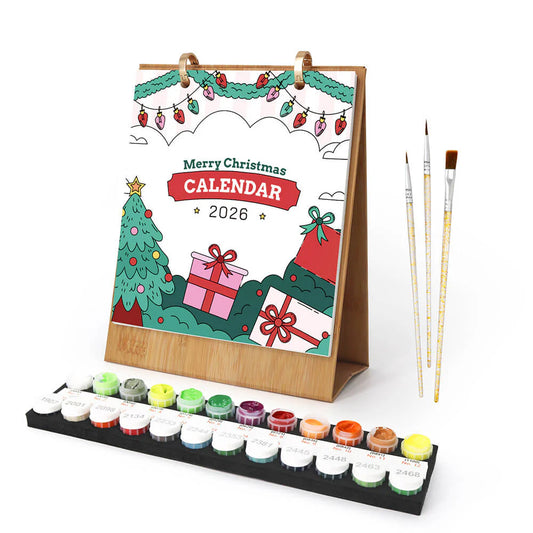 DIY Paint by Numbers Desk Calendar 2026 - Christmas
