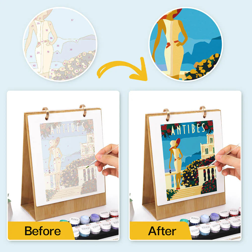 DIY Paint by Numbers Desk Calendar 2026 - World Architecture